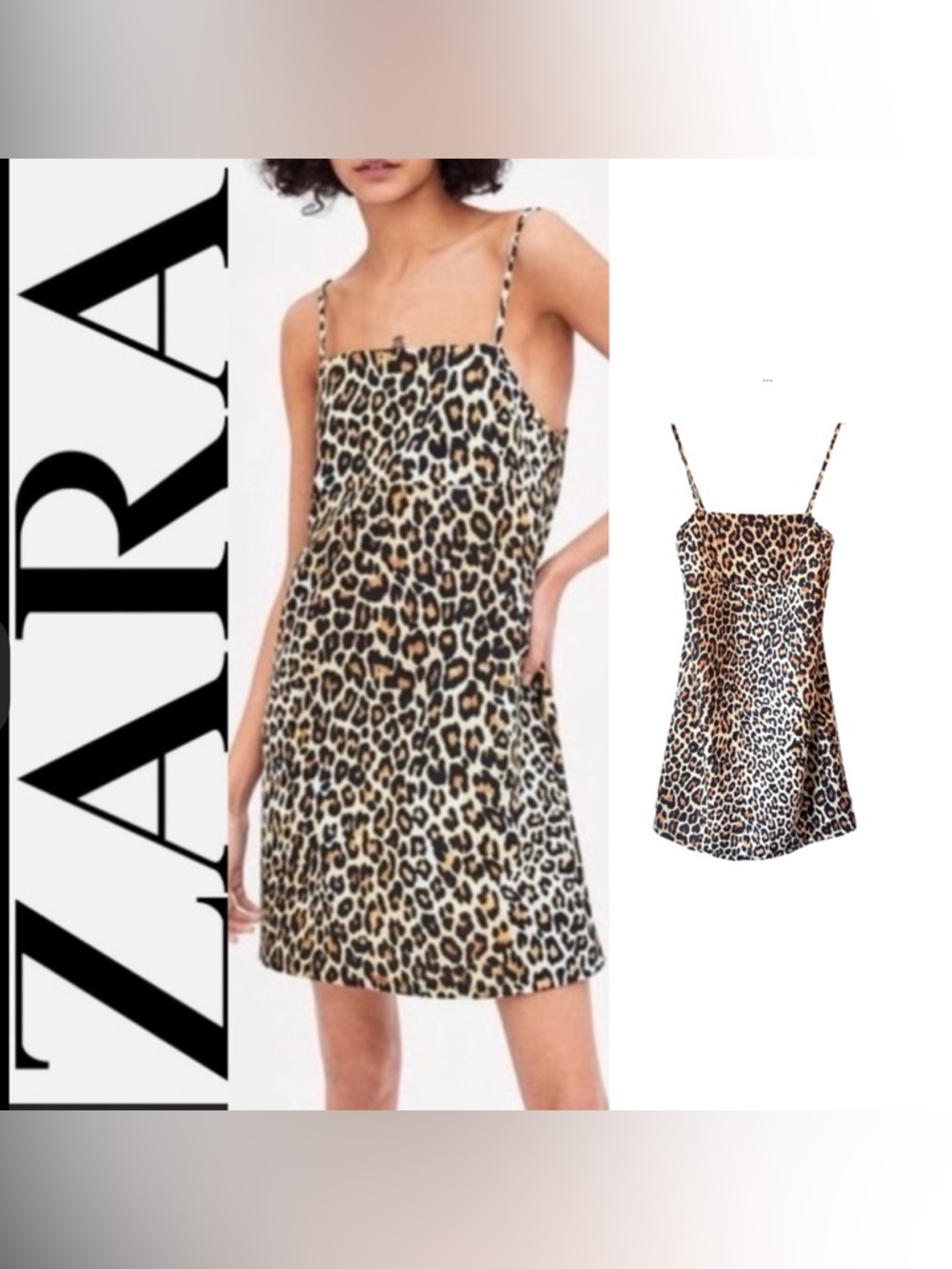 ZARA‎ TRAFALUC  LEOPARD SQUARE NECK STRAPPY MINI DRESS SIZE MEDIUM
